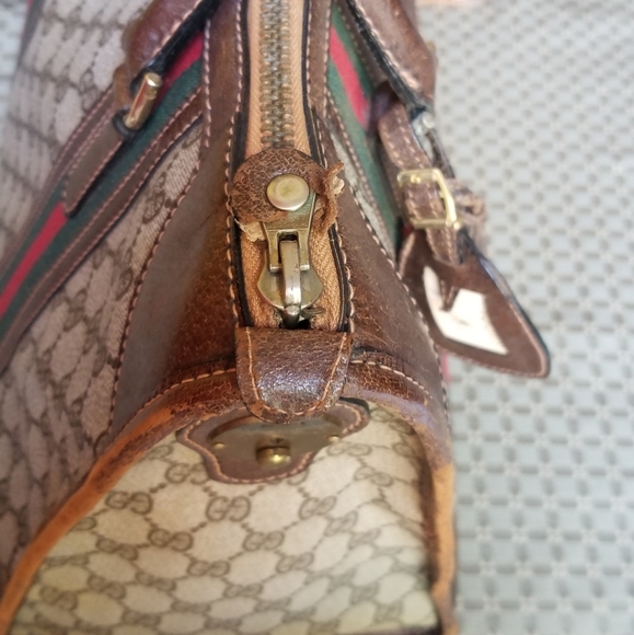 Vintage  Gucci Boston Carryall weekender mini luggage handbag - Picture 12 of 16